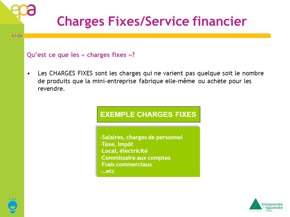 Charges Fixes/Service financier