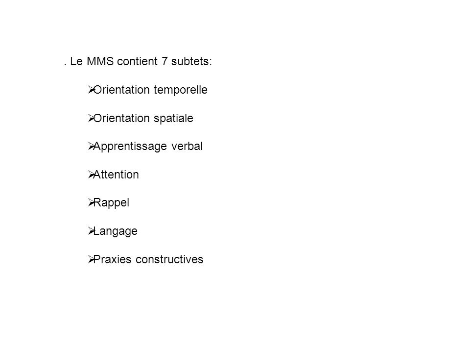. Le MMS contient 7 subtets:
