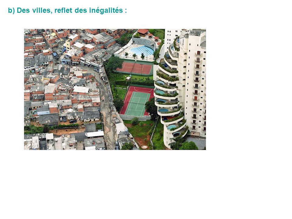 b) Des villes, reflet des inégalités :