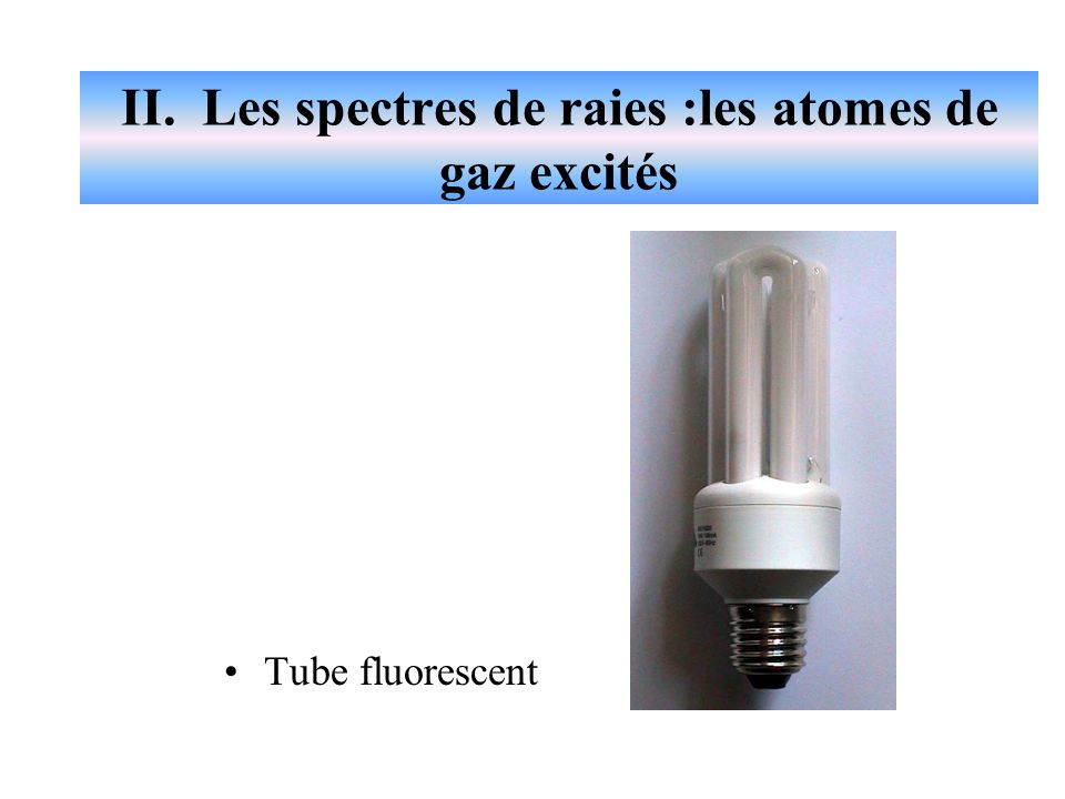 II. Les spectres de raies :les atomes de gaz excités