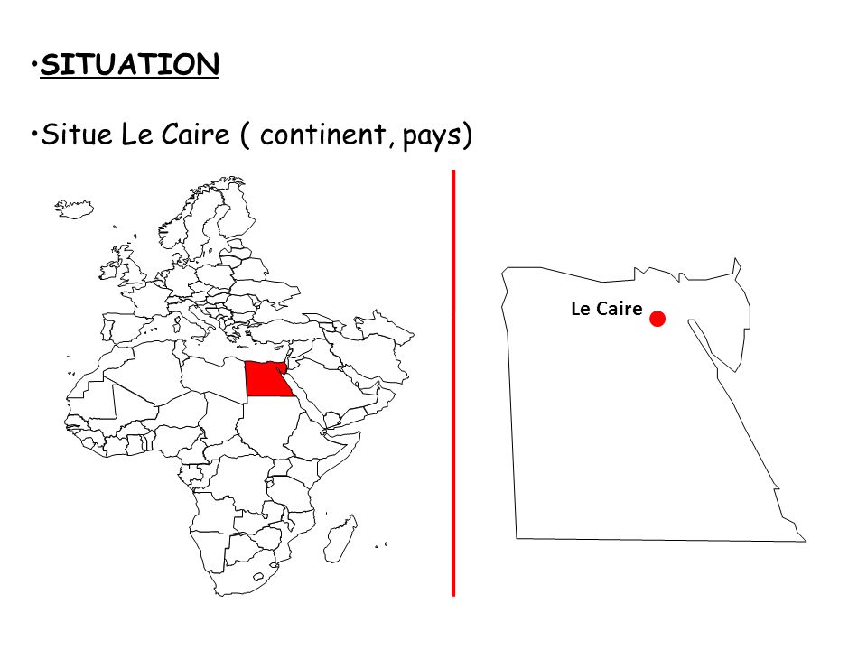 Situe Le Caire ( continent, pays)