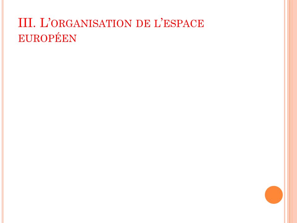 III. L’organisation de l’espace européen