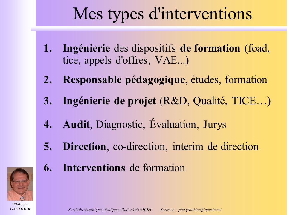 Mes types d interventions