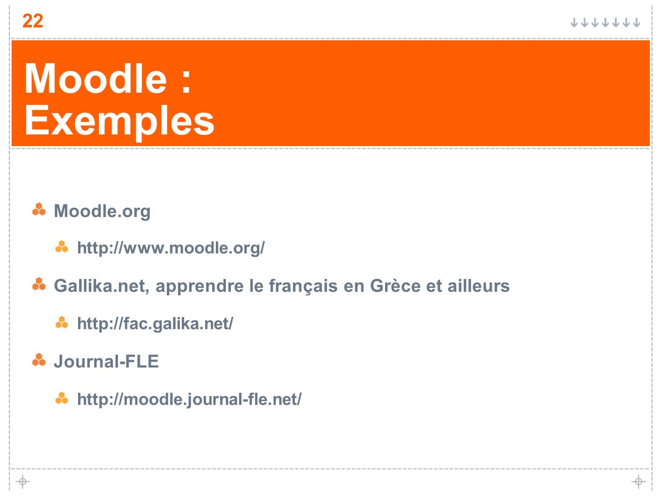 Moodle : Exemples Moodle.org