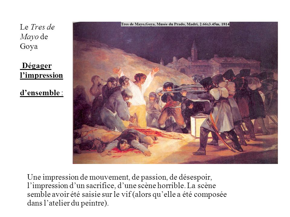 Le Tres de Mayo de Goya Dégager l’impression d’ensemble :