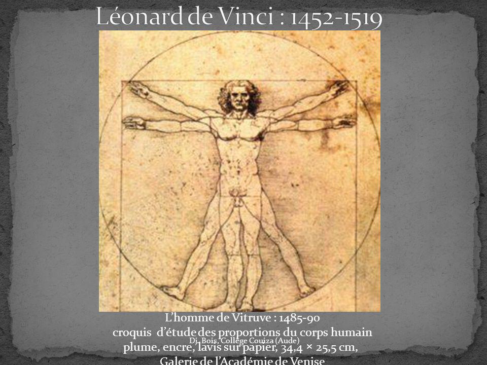 Léonard de Vinci : L’homme de Vitruve :