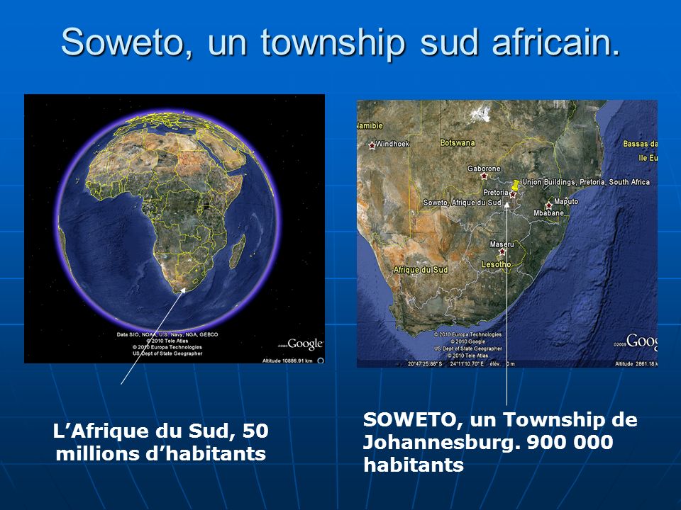 Soweto, un township sud africain.