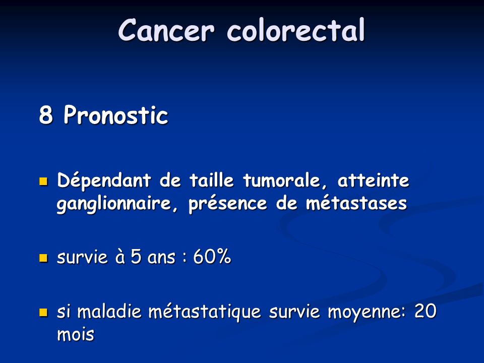 Cancer colorectal 8 Pronostic