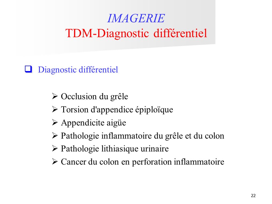 IMAGERIE TDM-Diagnostic différentiel