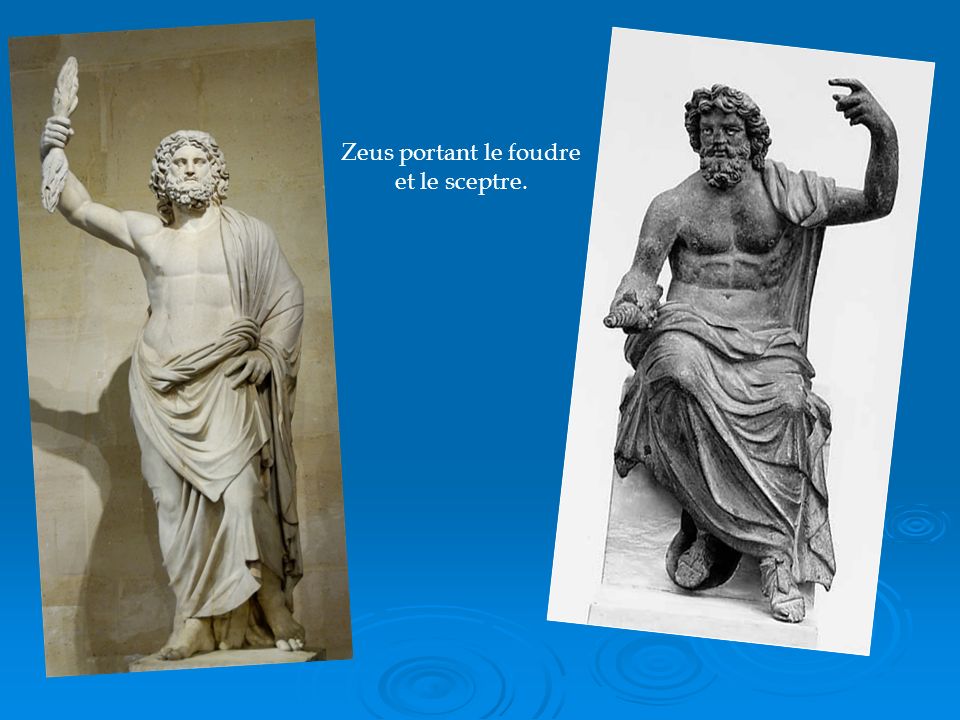 Zeus portant le foudre et le sceptre.