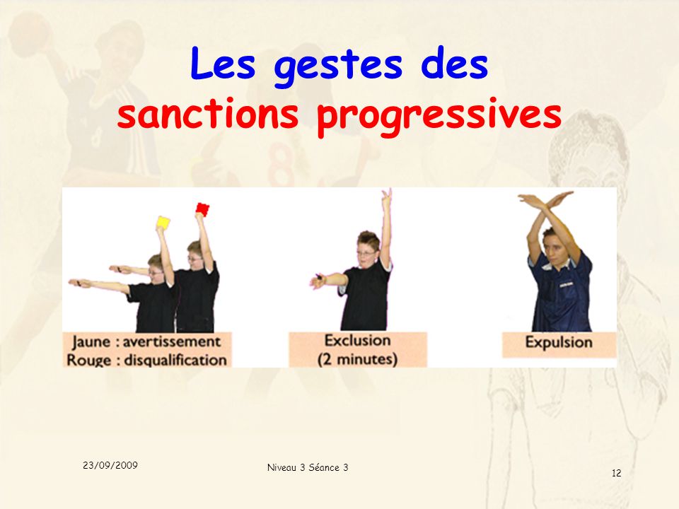 Les gestes des sanctions progressives