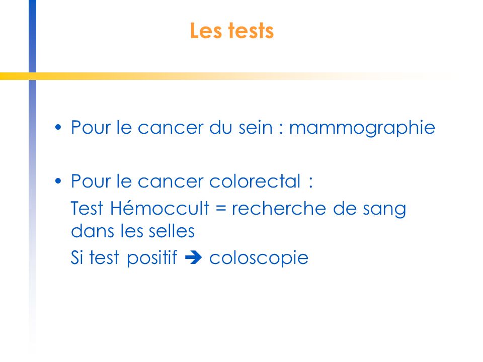 Les tests Pour le cancer du sein : mammographie