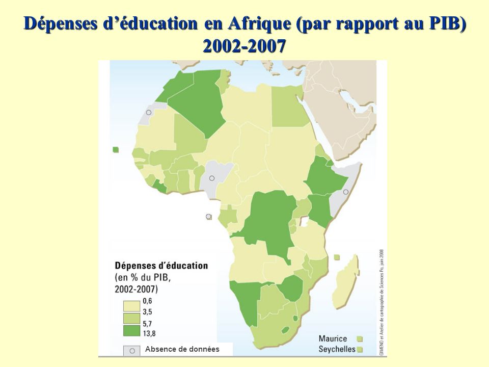 Dépenses d’éducation en Afrique (par rapport au PIB)