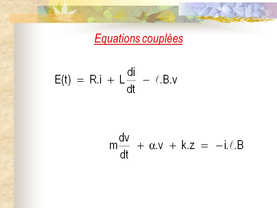 Equations couplées