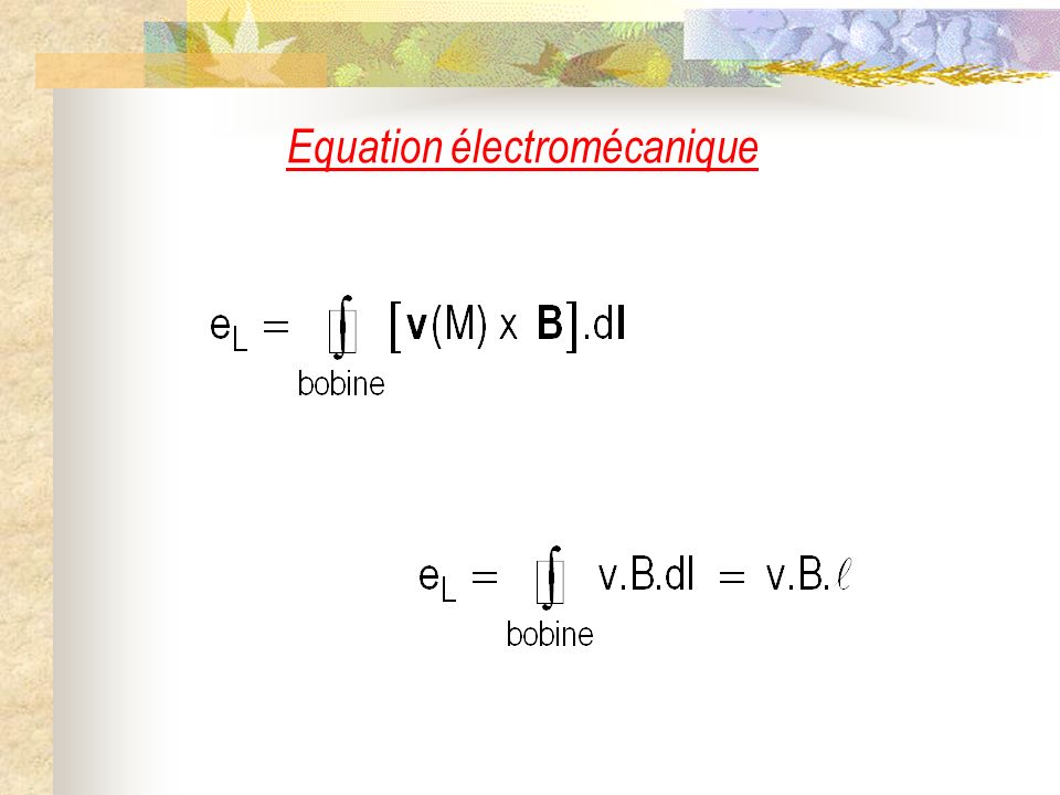 Equation électromécanique