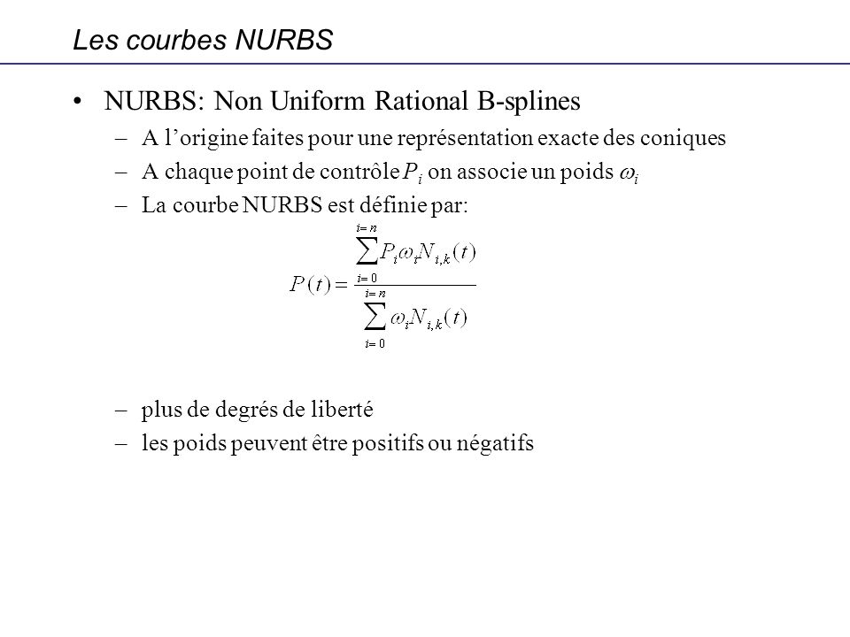 NURBS: Non Uniform Rational B-splines