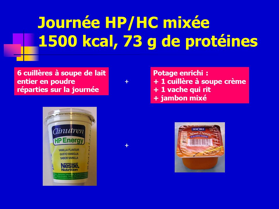 Journée HP/HC mixée 1500 kcal, 73 g de protéines