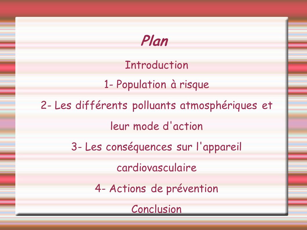 Plan Introduction 1- Population à risque