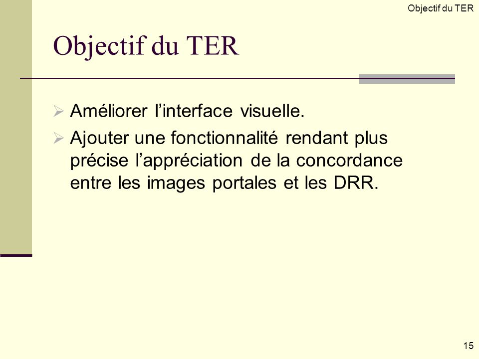 Objectif du TER Améliorer l’interface visuelle.