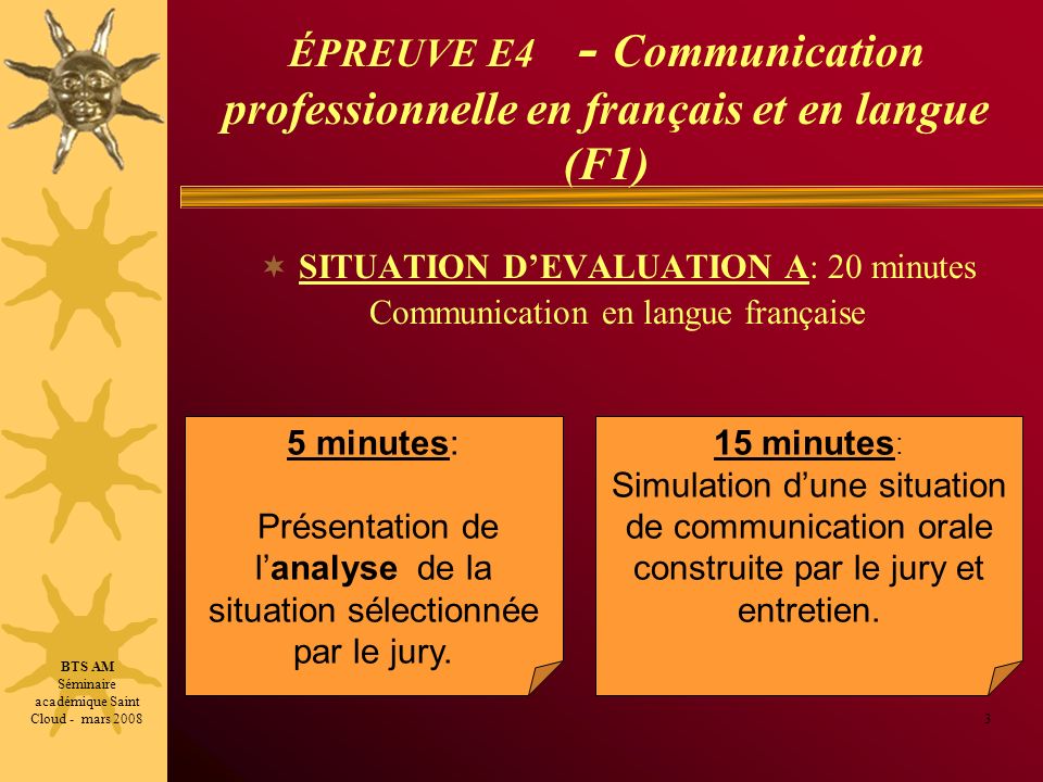 ÉPREUVE E4 - Communication professionnelle en français et en langue (F1)