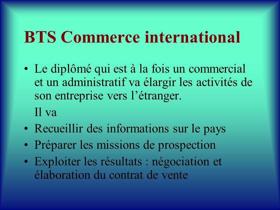 BTS Commerce international