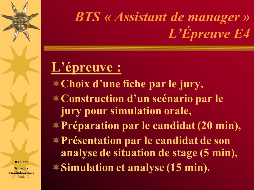 BTS « Assistant de manager » L’Épreuve E4