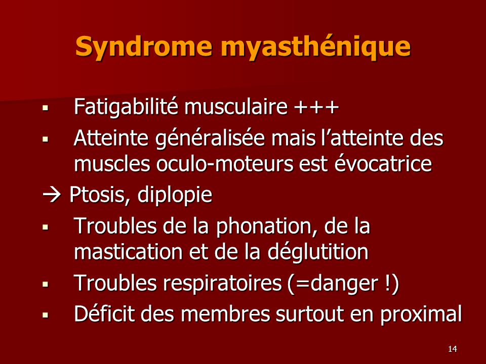 Syndrome myasthénique