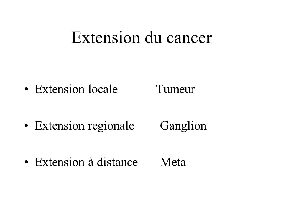 Extension du cancer Extension locale Tumeur