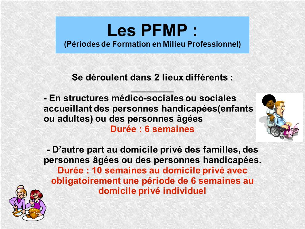 Les PFMP : (Périodes de Formation en Milieu Professionnel)‏
