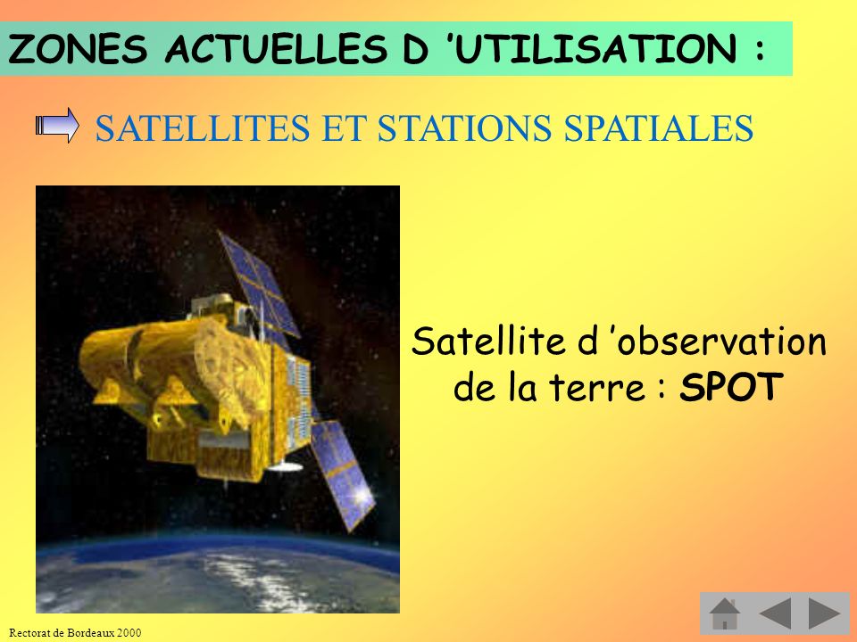 Satellite d ’observation de la terre : SPOT