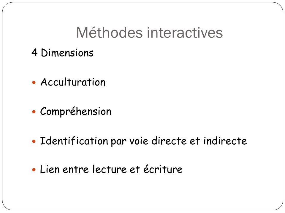 Méthodes interactives
