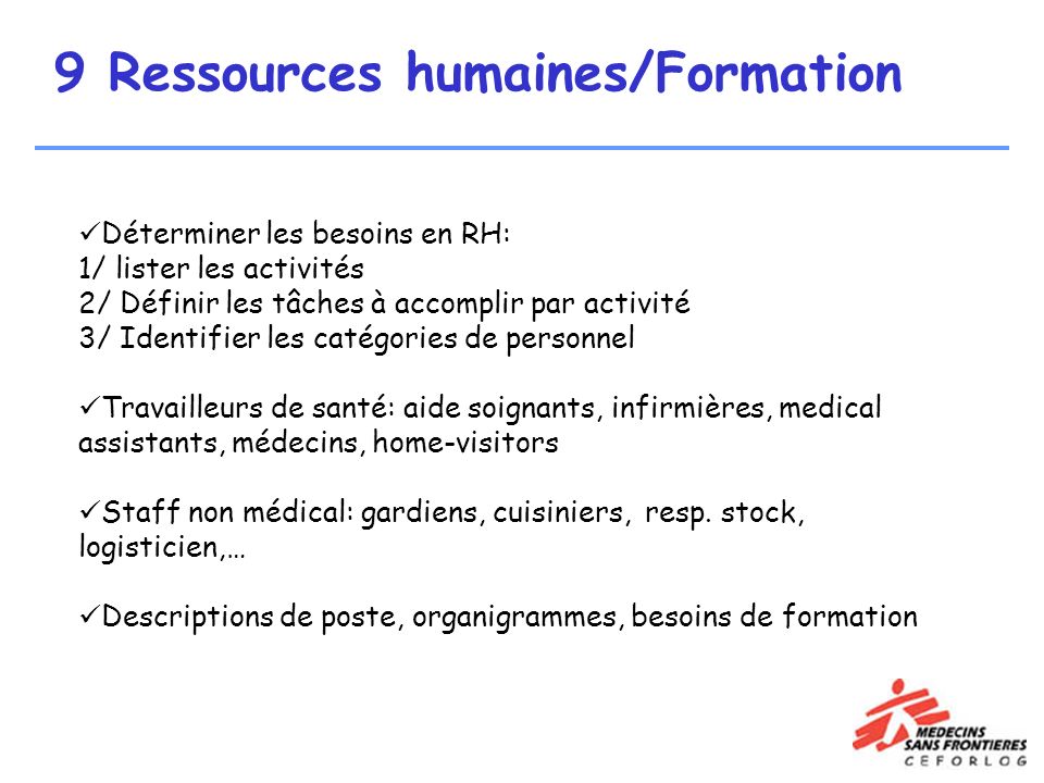 9 Ressources humaines/Formation