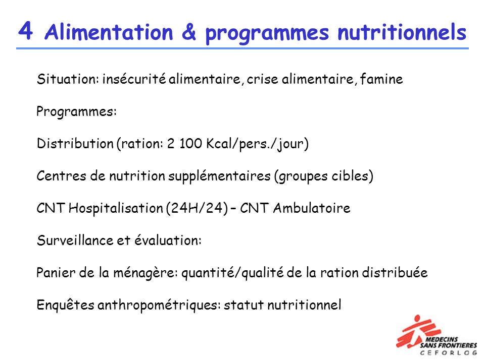 4 Alimentation & programmes nutritionnels