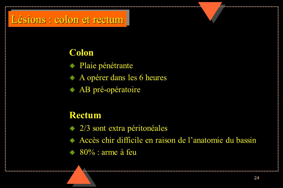 Lésions : colon et rectum