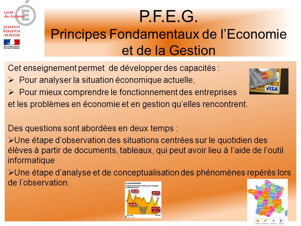 P.F.E.G. Principes Fondamentaux de l’Economie et de la Gestion
