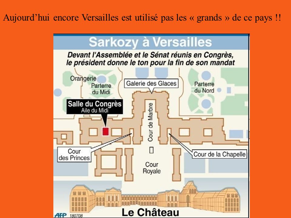 Aujourd’hui encore Versailles est utilisé pas les « grands » de ce pays !!