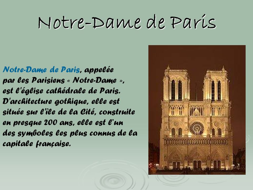 Notre-Dame de Paris Notre-Dame de Paris, appelée