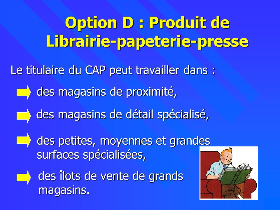 Option D : Produit de Librairie-papeterie-presse