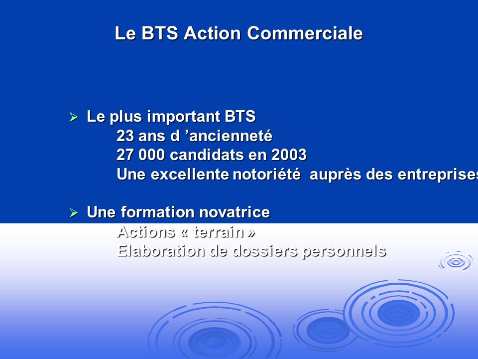 Le BTS Action Commerciale