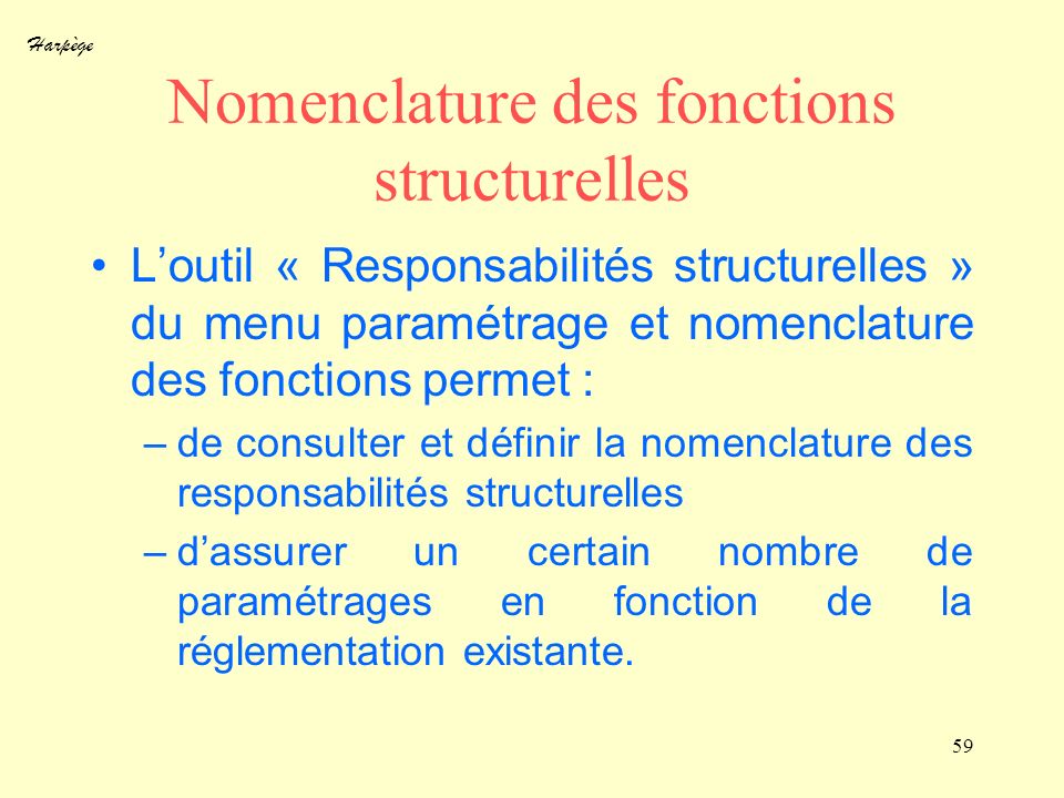 Nomenclature des fonctions structurelles