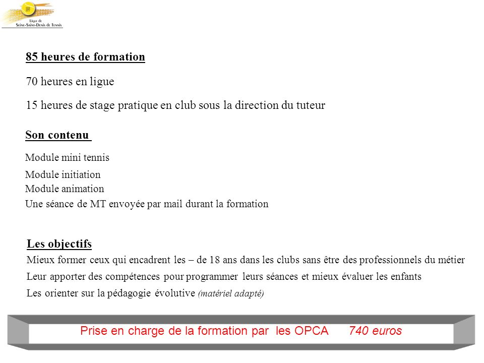 Prise en charge de la formation par les OPCA 740 euros