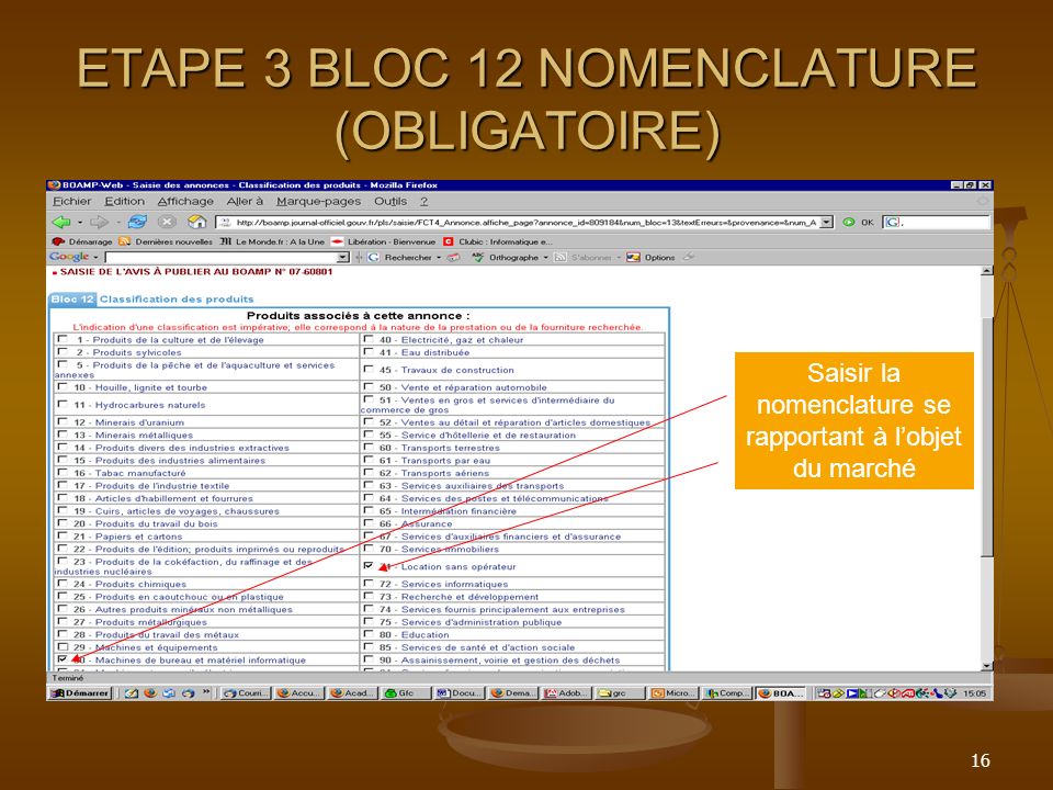 ETAPE 3 BLOC 12 NOMENCLATURE (OBLIGATOIRE)