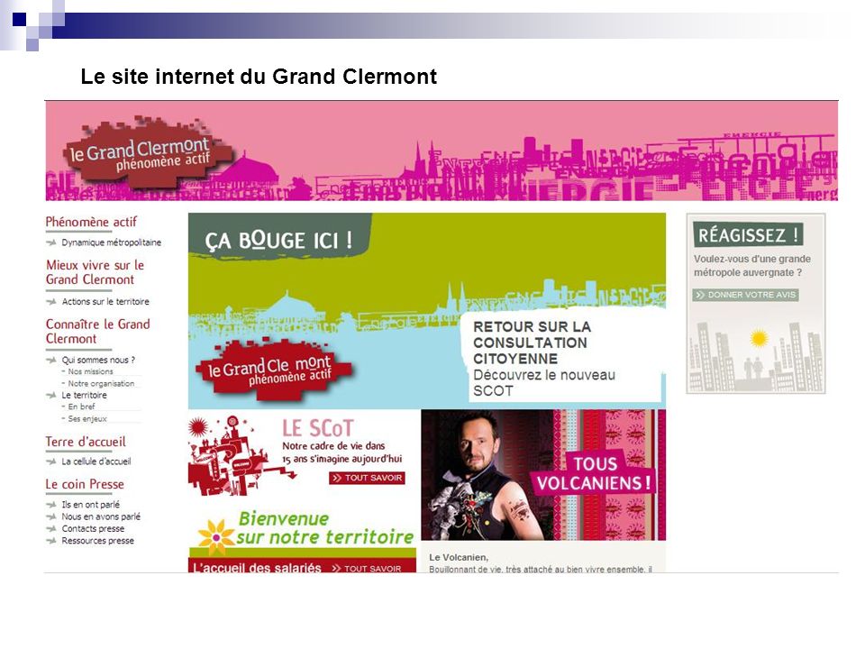 Le site internet du Grand Clermont