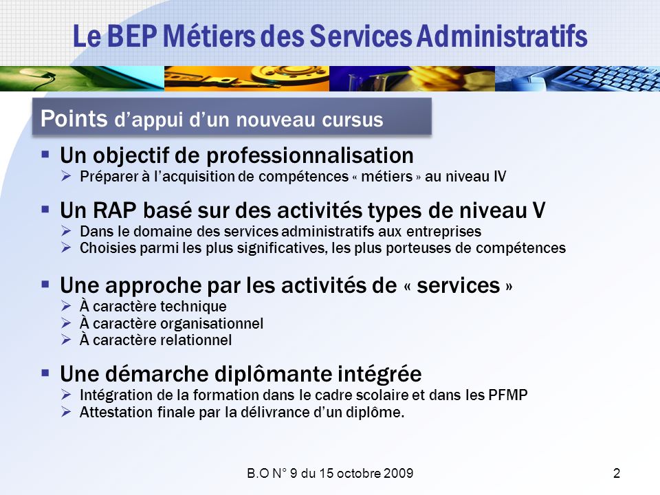 Le BEP Métiers des Services Administratifs