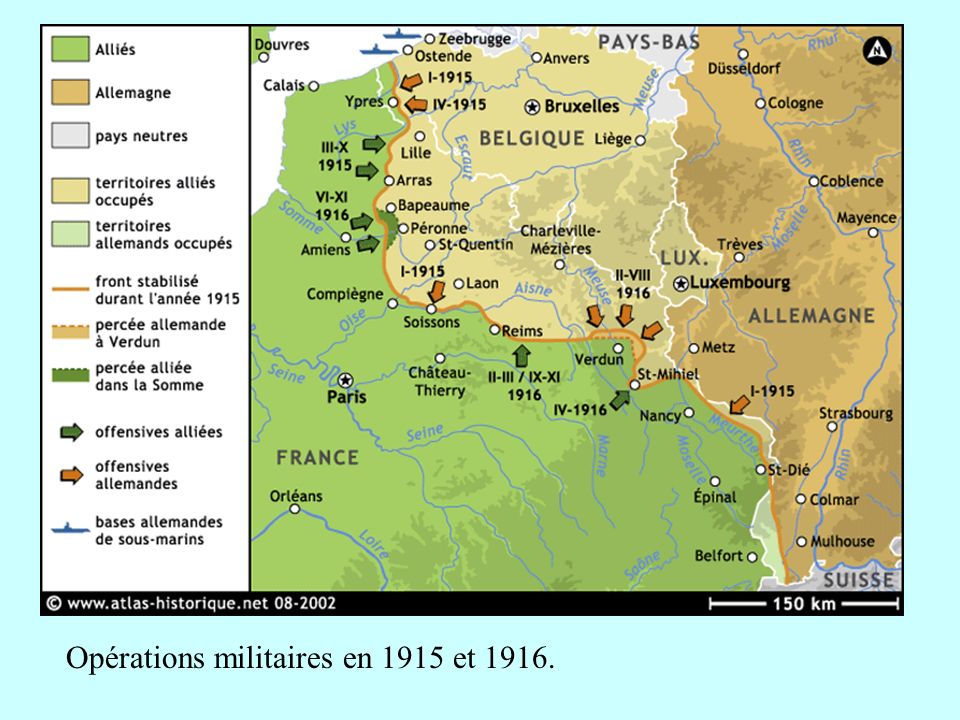 Opérations militaires en 1915 et 1916.