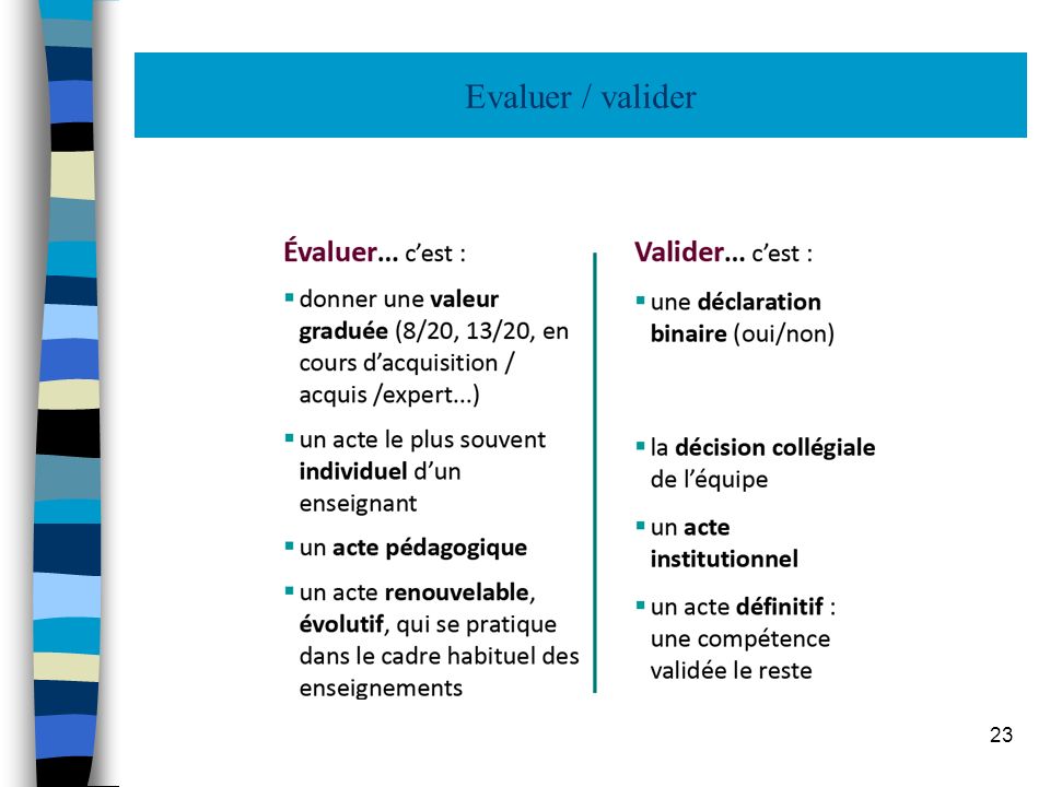 Evaluer / valider