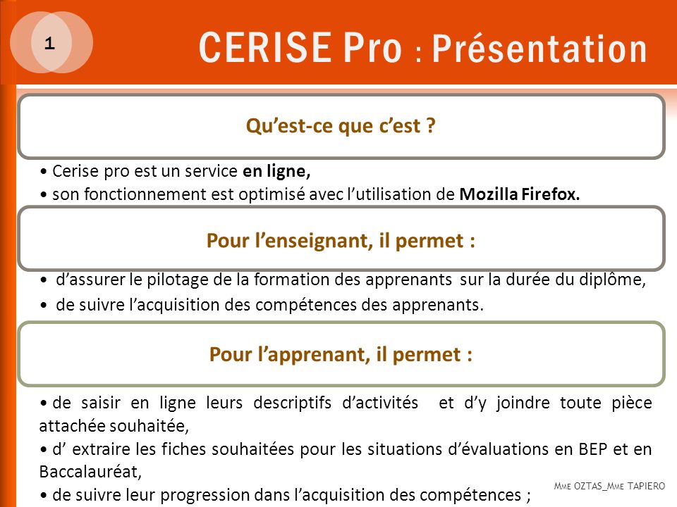CERISE Pro : Présentation
