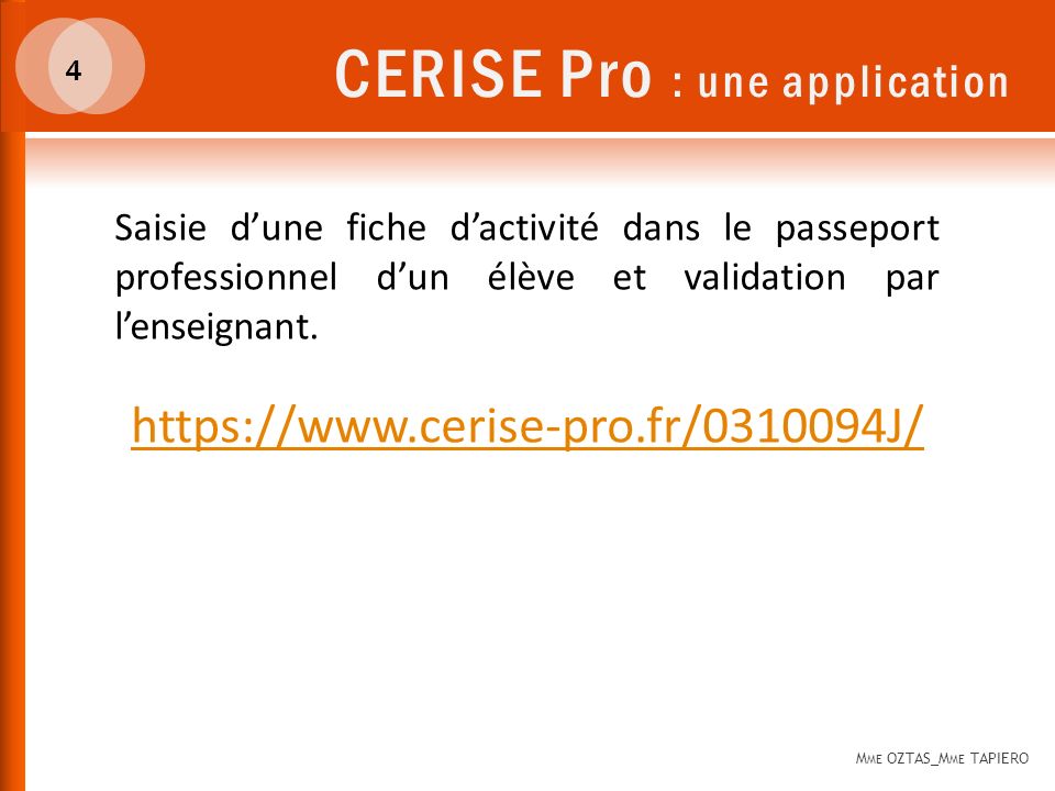 CERISE Pro : une application