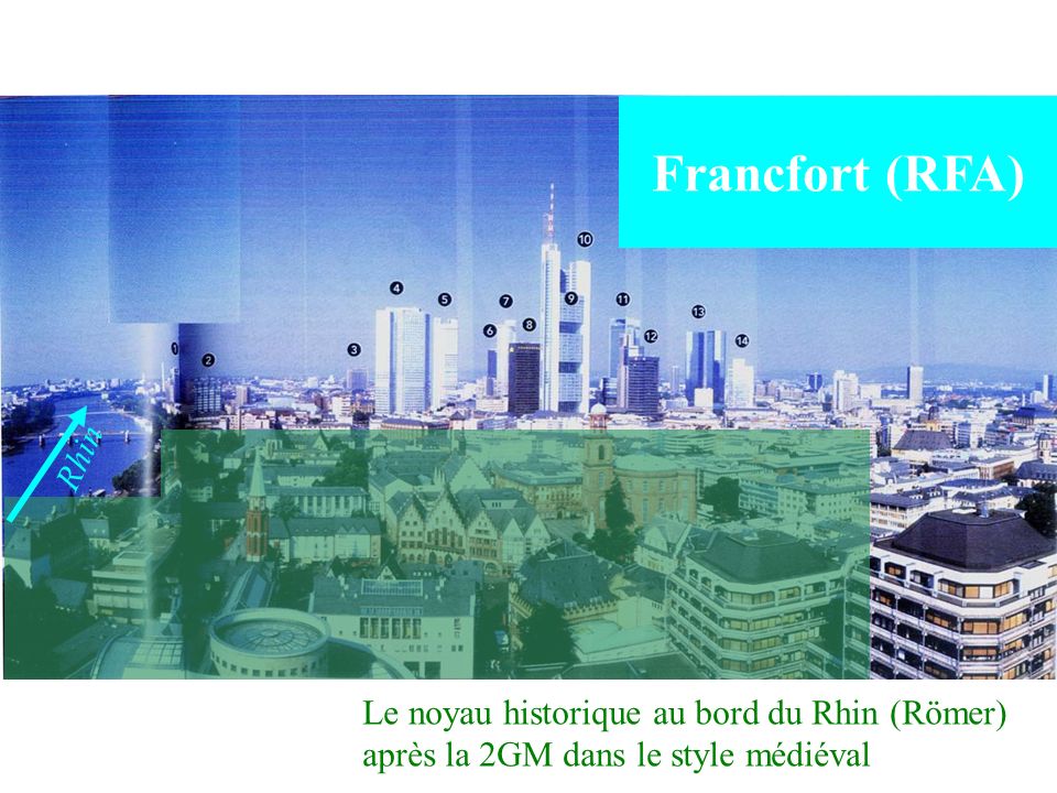 Francfort (RFA) Rhin Le noyau historique au bord du Rhin (Römer)