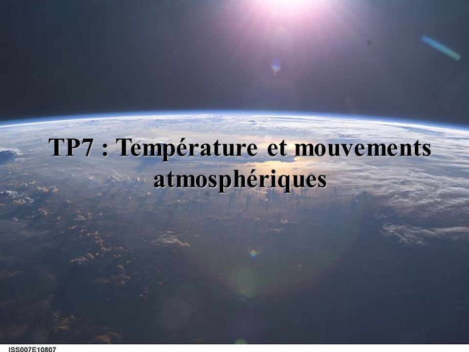 TP7 : Température et mouvements atmosphériques